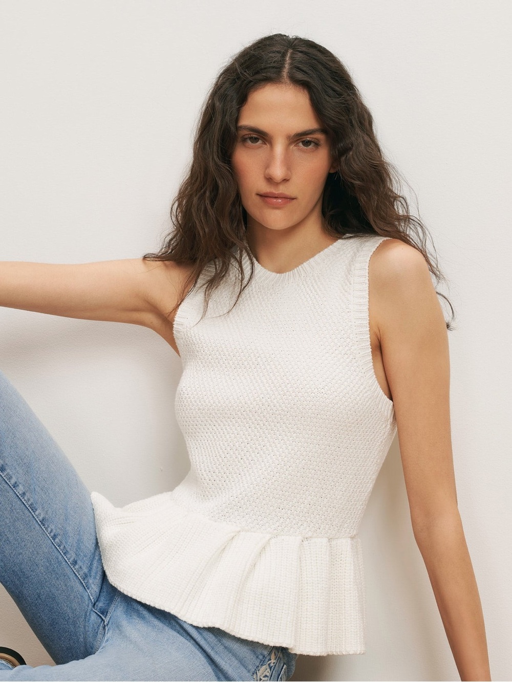 Veronica Beard Nemyah Peplum Tank Top